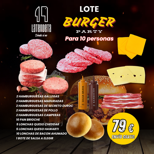 Lote Burger Party para 10 Personas